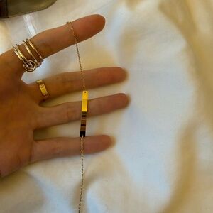 Anti tarnish  Gold Bar bracelet